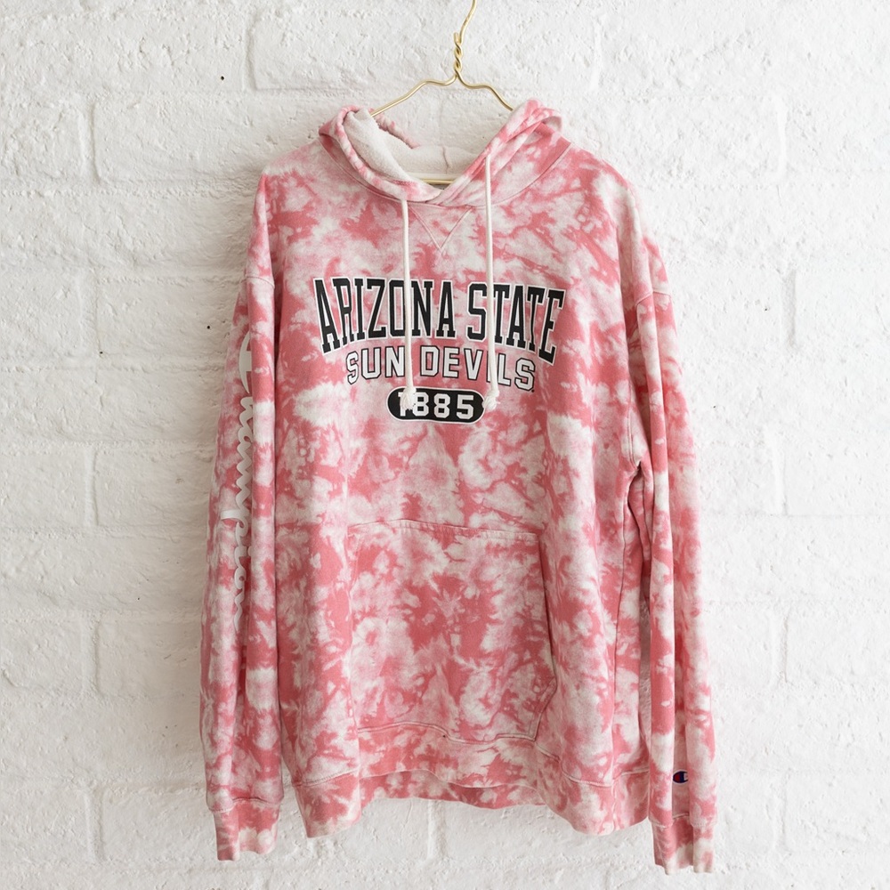 ASU Champion Pink Tie-Dye Hoodie - Size 2XL - Oversized + Cozy
